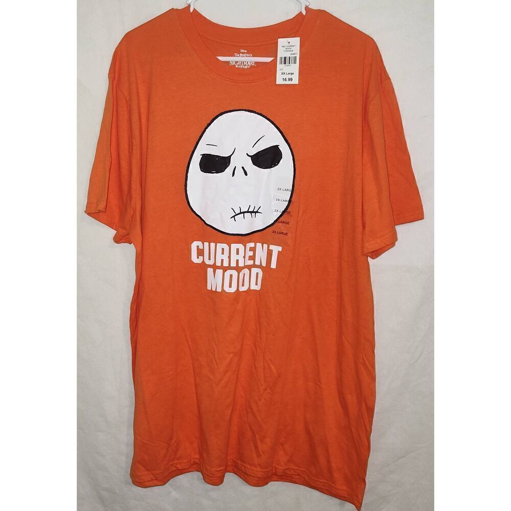 NIGHTMARE BEFORE CHRISTMAS CURRENT MOOD T-shirt NWT Orange XX LARGE